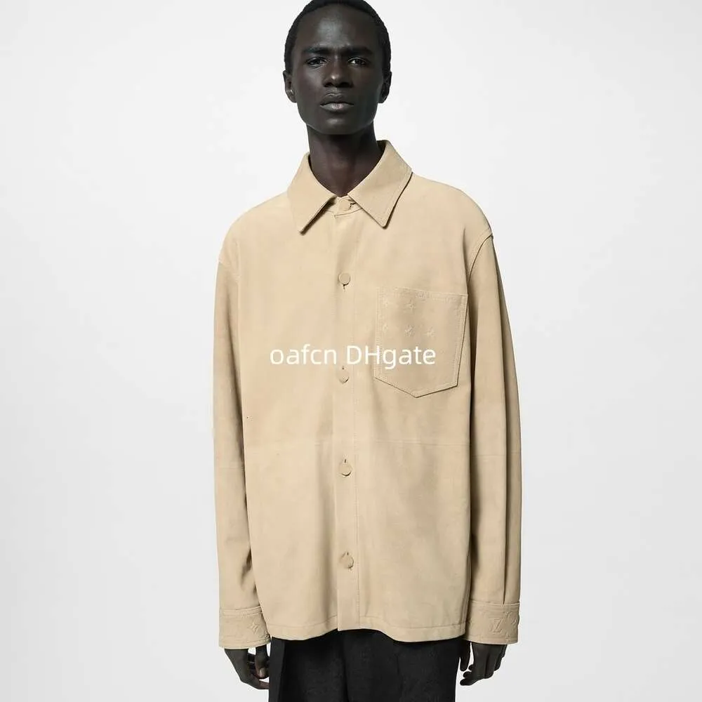 5A Designer de moda masculina jaqueta de couro roupas Precoll DL1 Desert Racing tema clássico camisa de camurça escura em relevo roupas de rua casaco masculino