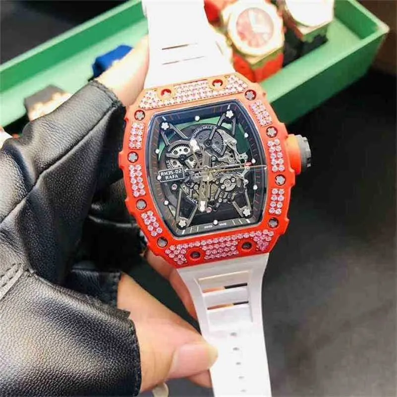 Uurwerkhorloge Richamilles Full Business Leisure Rm35-02 Horloge Boorkast Tape Mode Mechanisch Zwitsers uurwerk LY BXHX