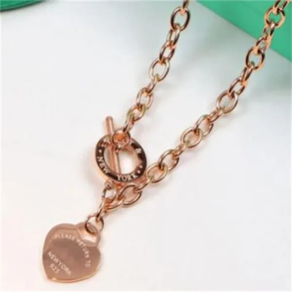 Necklace Designer Jewelry Necklaces Chain Chains Link Luxury Jewellery Heart Pendant Custom Love Pendants Women Womens Stainless Steel Day
