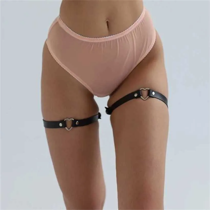 Jouets sexuels pour couples Bdsm pour femmes, Punk, cœur, anneau en cuir, ceinture de jarretelles, Harajuku, élasticité serrée, jambe de Cosplay