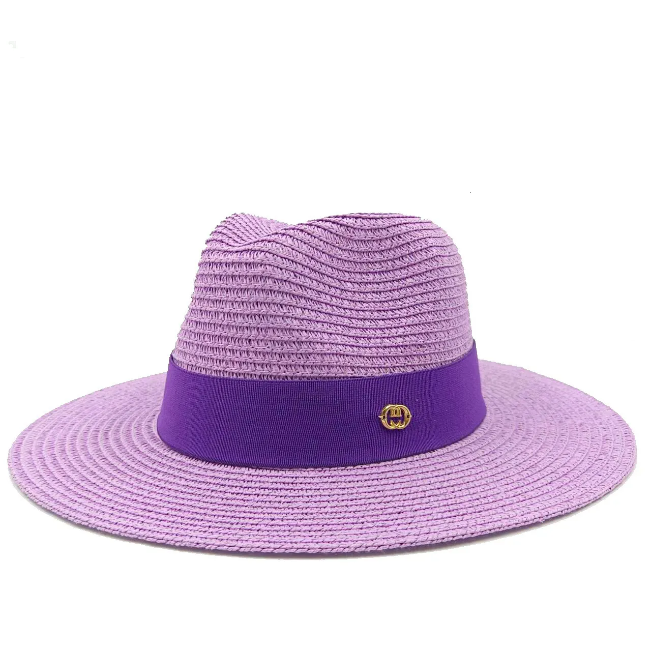 Stylish Wide Brim Bucket Hat Straw With Elastic Ribbon For Women