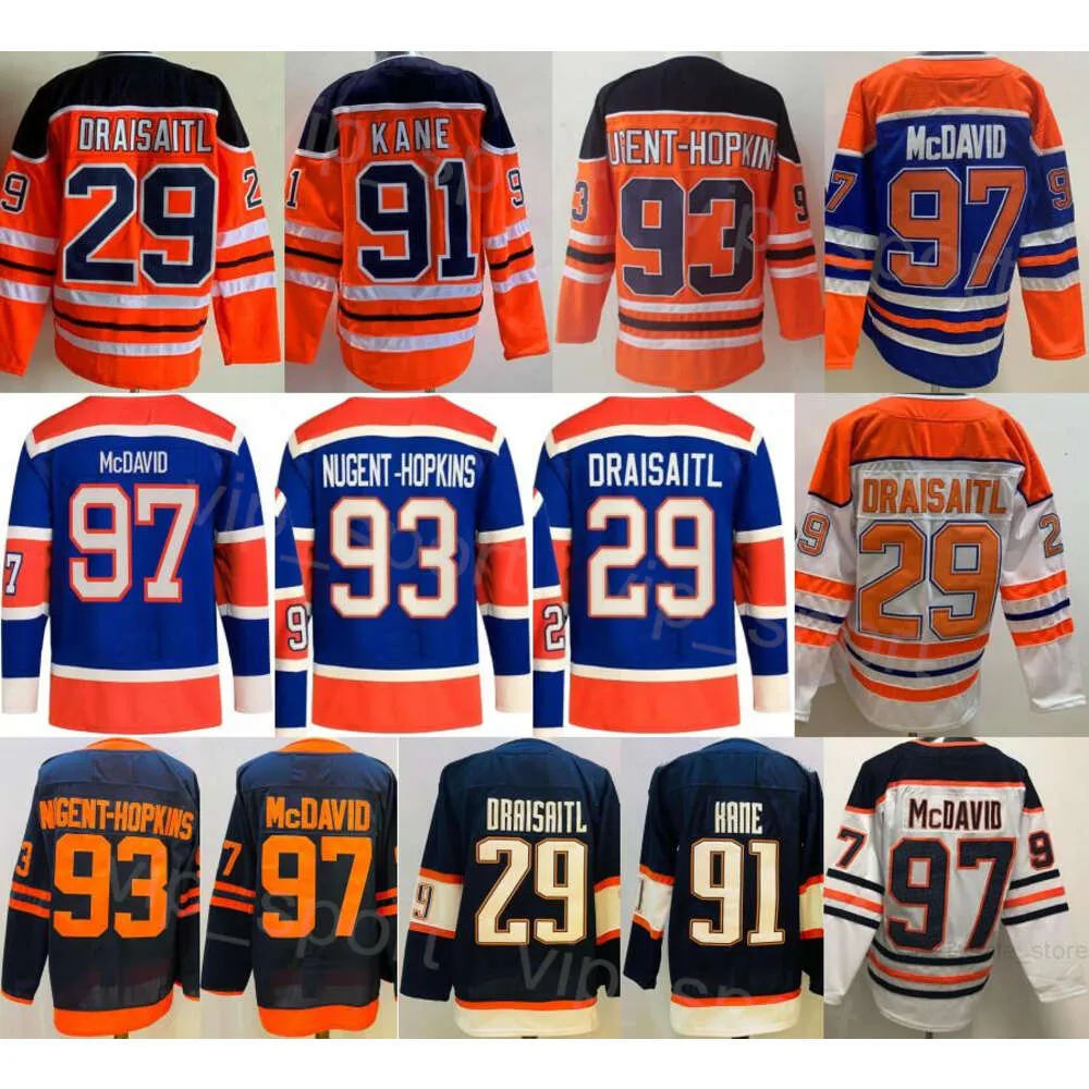 الرجال الهوكي 93 ريان نوجنت هوبكينز القميص العكسي Retro 91 Evander Kane 97 Connor McDavid 29 Leon Draisaitl Stitching Stadium Series Heritage Classic for Sport