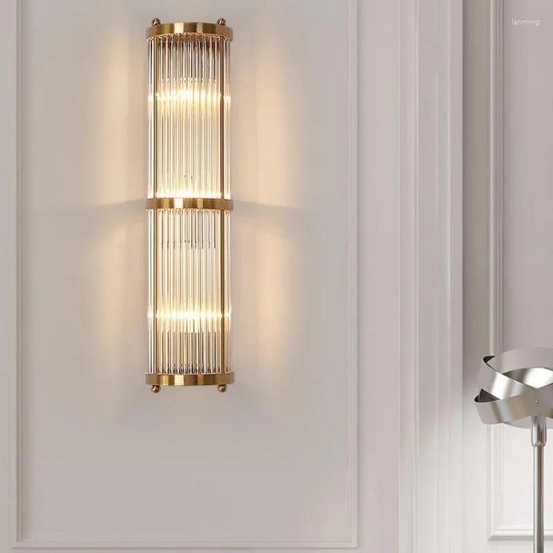 Настенный светильник, современный великолепный пентхаус в европейском стиле, вертикальный роскошный кристалл, светодиодный высокий светильник для бра, светильник для виллы