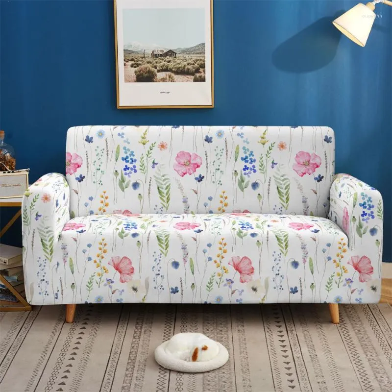 Housses de chaise, housse de canapé à petit motif Floral frais, élastique, anti-poussière et résistante aux rides, universelle pour canapés multi-personnes
