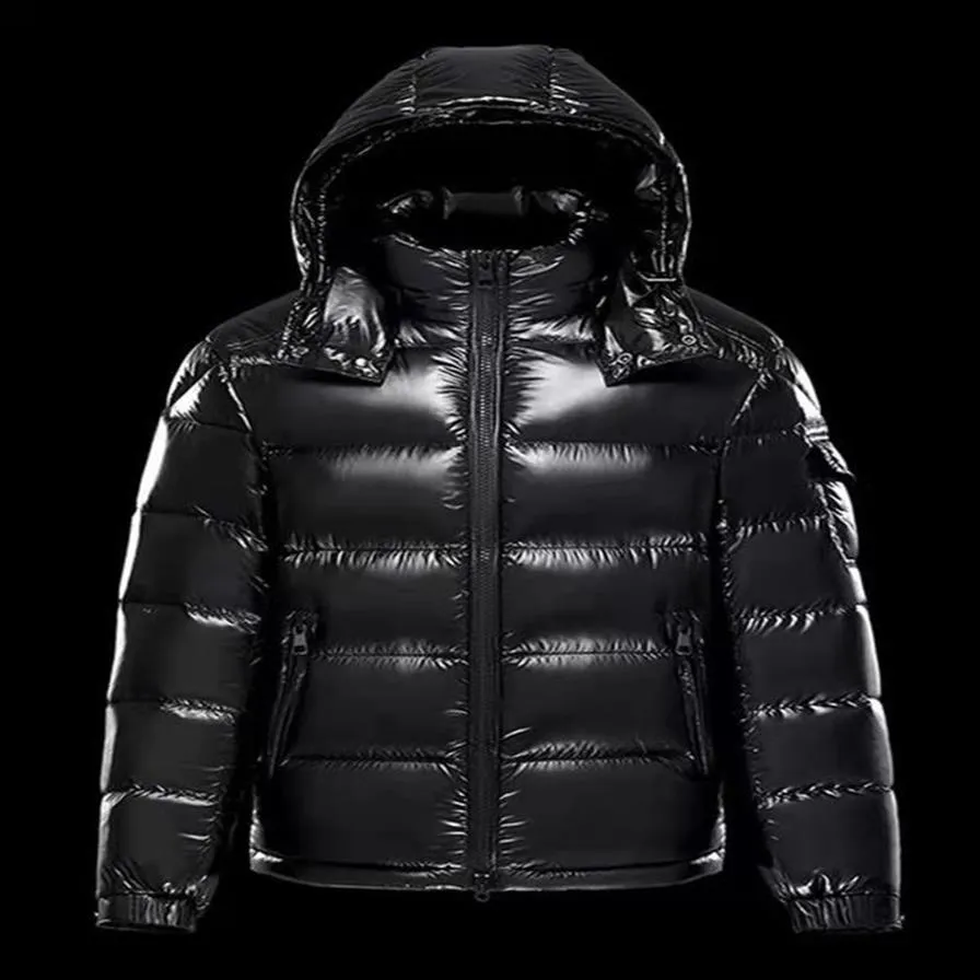 デザイナーメンズジャケット光沢のあるマット冬の風プルーフウォームダウンジャケットフード付きジャケットカップルスウェットシャツヒップホップトレンチコートASI237M