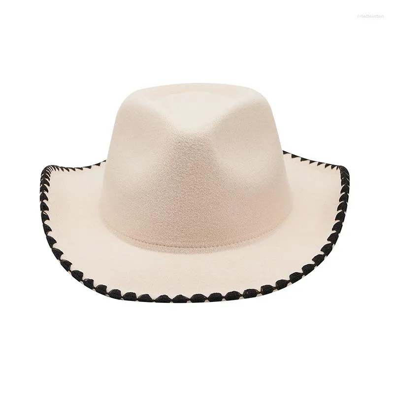 Береты женские S пушистая отделка ковбойская шляпа однотонная с широкими полями техасская с пляжной необычной женской кепкой
