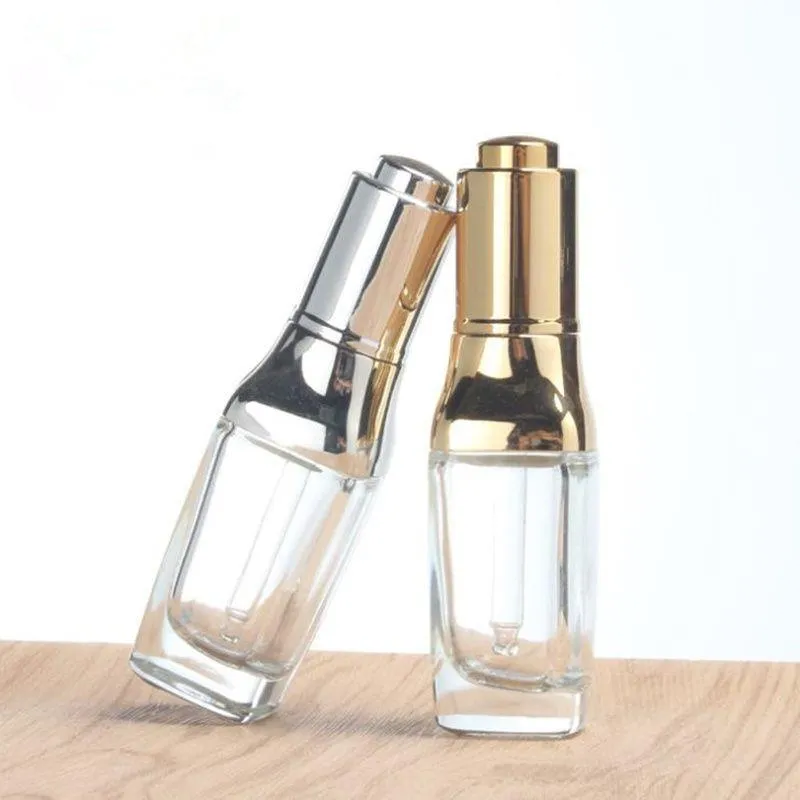 Frasco de óleo essencial prateado ou dourado de 30ml com tampa de plástico UV, frasco conta-gotas de vidro de 30ml para cosméticos F1337 Xmbbo