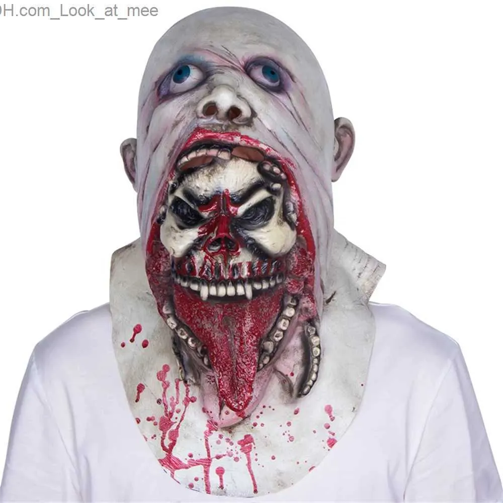 Party Masks Horror Charlie Zombie Mask Lateks Creepy Pasożyt Costume Straszny upiornik Halloween Terror Props Q231009