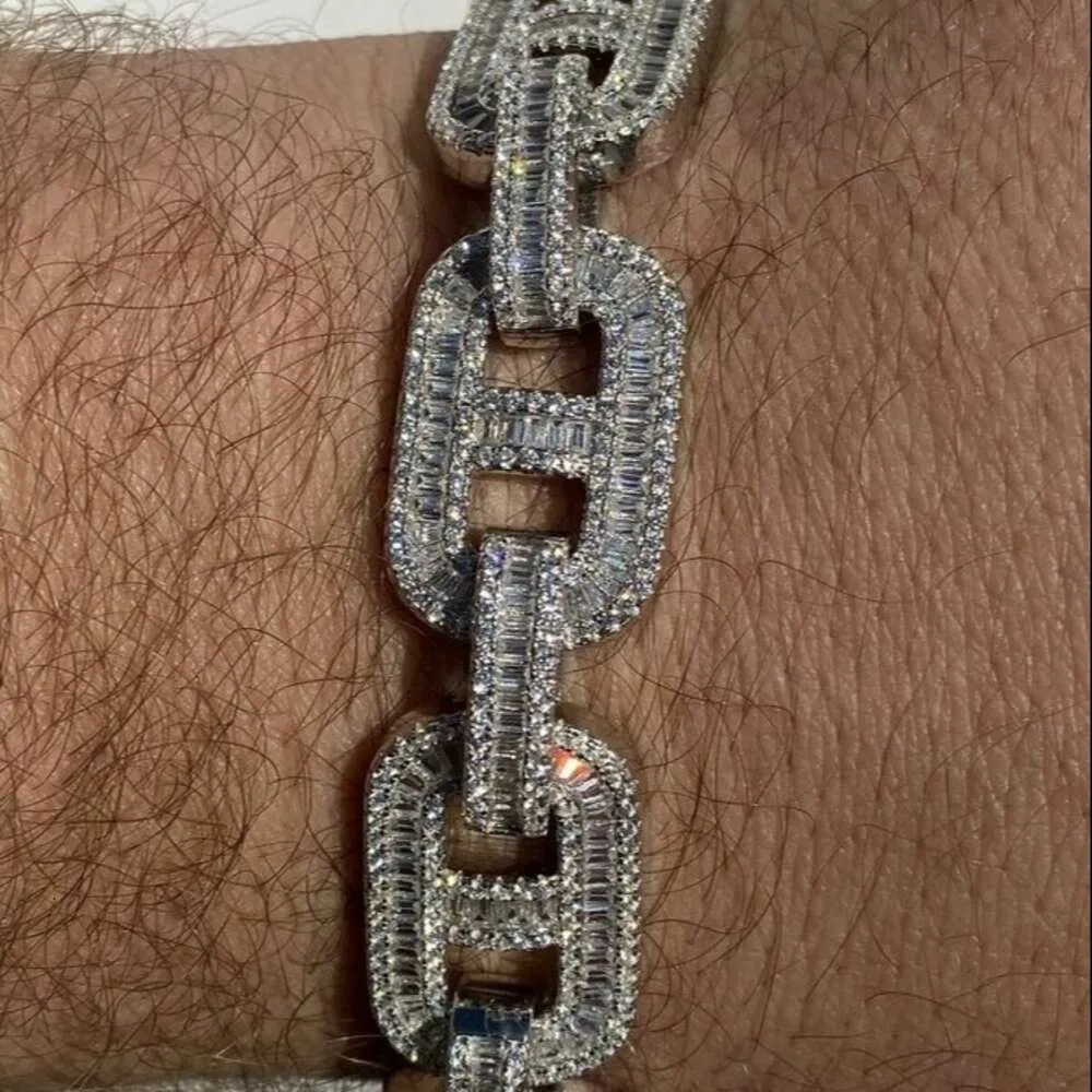 Trendy 18mm Icey Vvs Chain Baguette Diamond Mariner Link Cuban_voghion.com