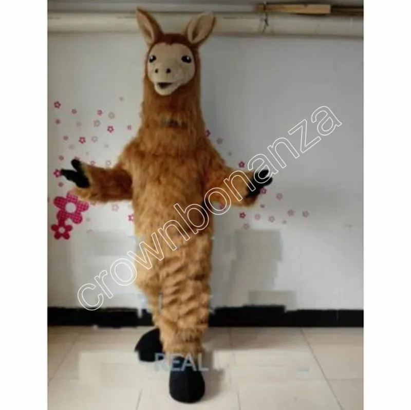 2024 Mascotte Llama Costumi di Halloween Abito da cartone animato abito da festa per feste per esterno
