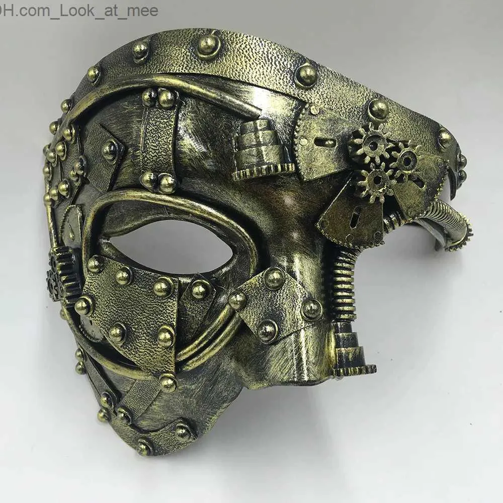 Party Masks Steampunk Phantom Masquerade Cosplay Mask Ball Half Face Men Punk Costume Halloween Party Costume Props Q231009