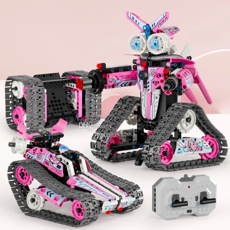 bouwblokrobot Model lepin Baksteen Bouwstenen RC Auto Speelgoed Nieuw product 3IN1 Vorm Afstandsbediening Tegel Transformator Robotspeelgoed Programmering Jongen ForToy Kerstcadeau