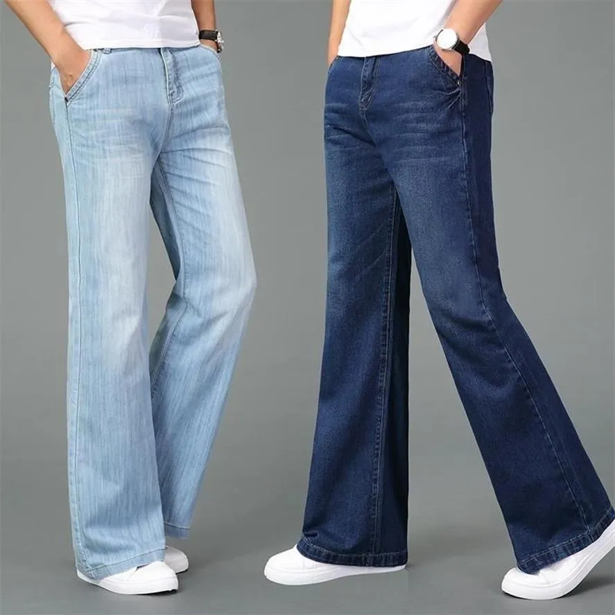 Men's Jeans 60s 70s Vintage Bell Bottom Flared Denim Pants Retro Wide Leg Trousers Slim Fit For Men302T