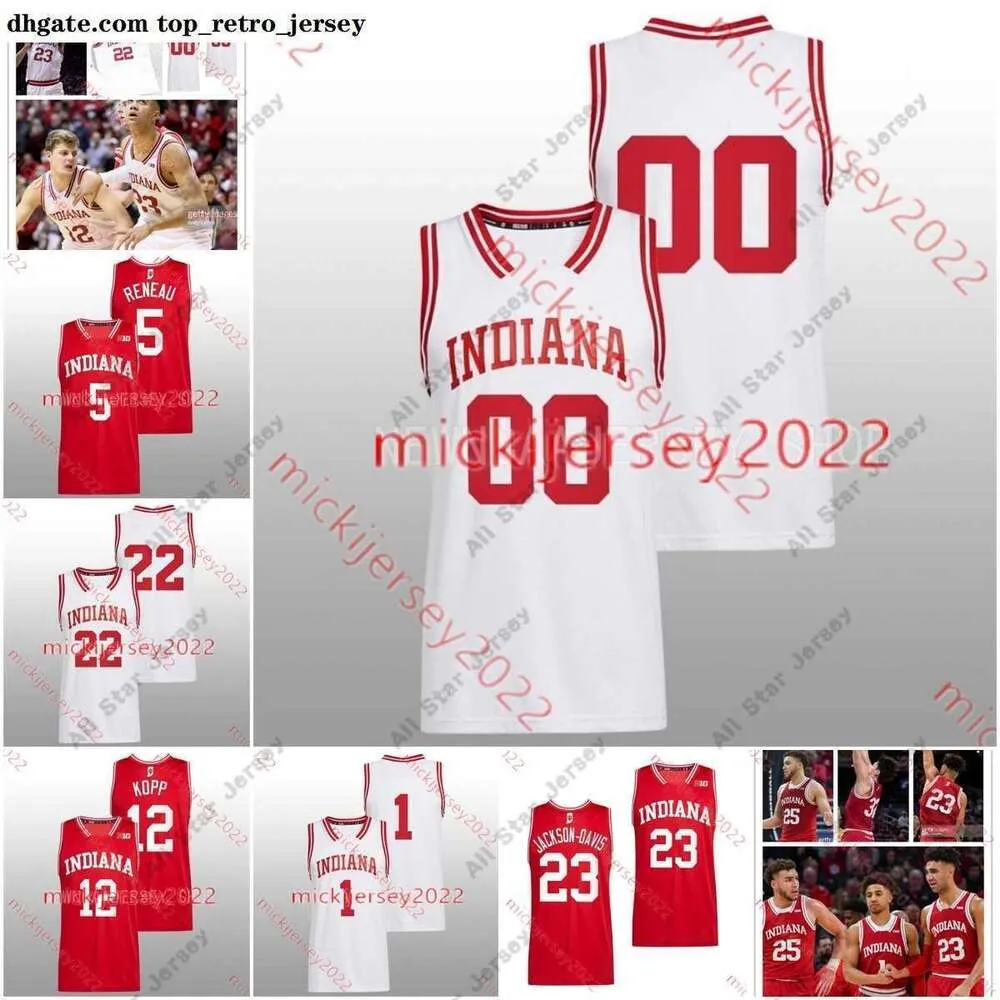 College-Basketball trägt individuell genähtes Basketballtrikot der Indiana Hoosiers 25 Race Thompson 51 Logan Duncomb 4 Michael Shipp 11 CJ Gunn Shaan Burke Tamar Bates