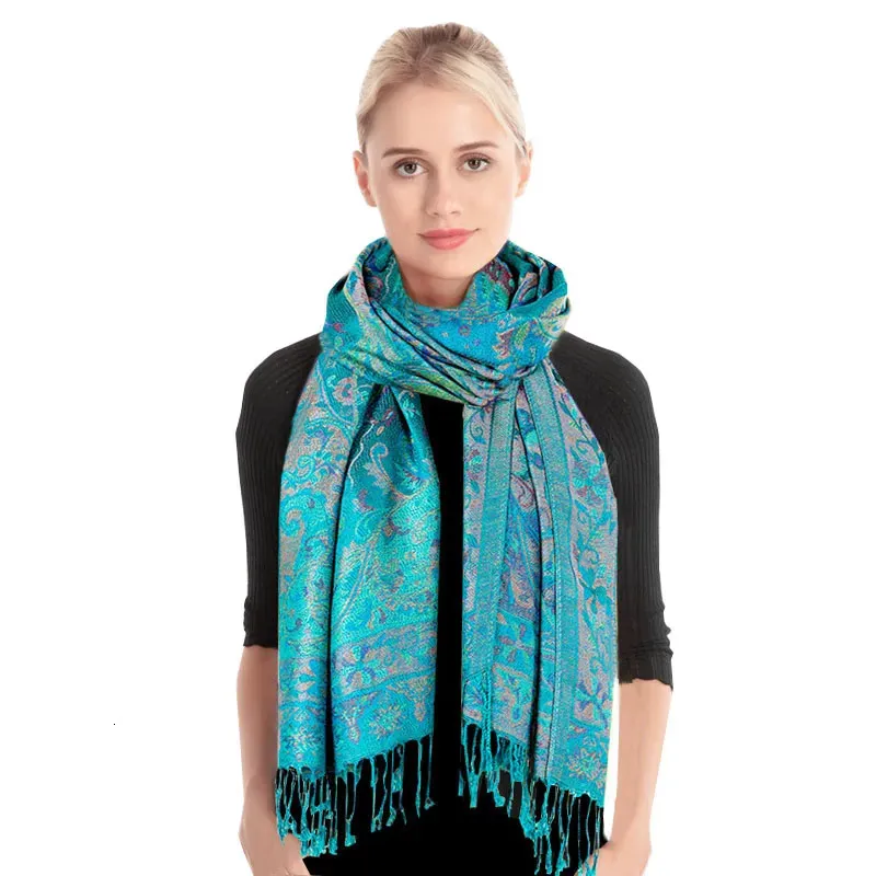 Eşarplar Jakar Kaju Totem Tassel Swawn Sonetnwinter Womens Bicab Çiçek Genişletilmiş Eşarp Yumuşak Pashmina Paisley Neckerchief 231007