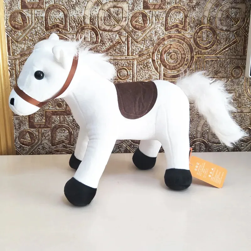 Decompression Toy Children Plush Toys for Christmas Birthday gift cute cartoon simulation White Horse Baby Kid Stuffed 231007