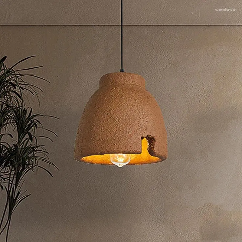 Anhänger Lampen Nordic Wabi Sabi E27 Led Kronleuchter Esszimmer Lichter Glanz Ton Hängen Lampe Wohnkultur Loft Hängen Leuchten