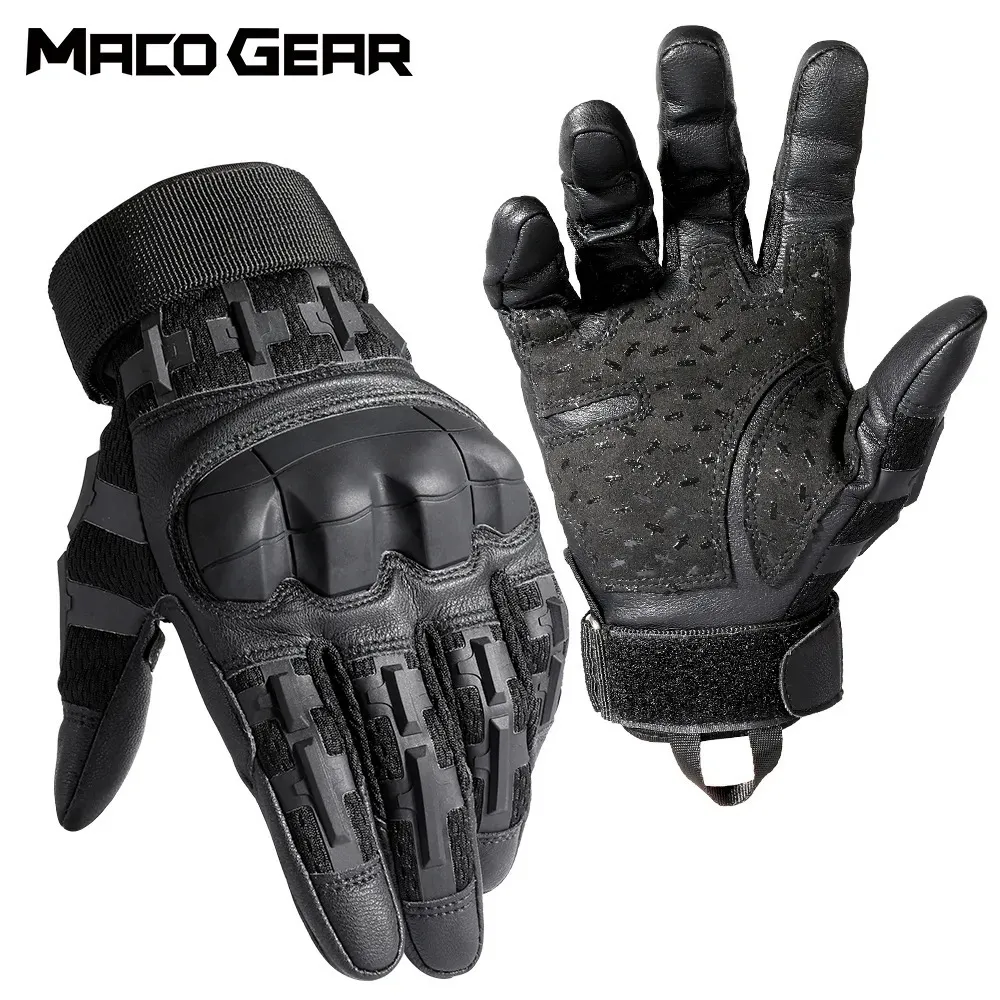 Guanti a cinque dita in pelle PU Touch screen tattico con dita intere Esercito Escursionismo Ciclismo Allenamento Arrampicata Airsoft Caccia Guanti antiscivolo Uomo 231007