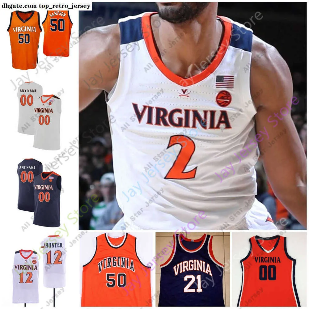 Maglie da basket Maglia da basket Virginia NCAA College 0 Clark 50 Sampson 5 Guy 12 Hunter 10 Sam Hauser 22 Francisco Caffaro 33 Carson McCorkle