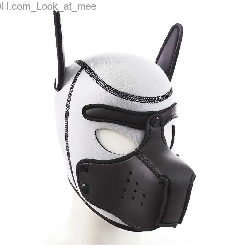 Partymasken 2023 Neue Unisex Sexy Welpenmasken Cosplay Kostüme Schwamm Offener Mund Loch Hund Kopfbedeckung Vollgesichtsmaske Kapuze für Halloween Party Q231009