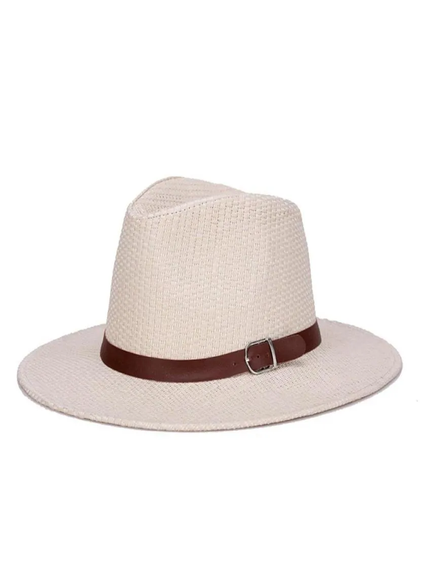 Chapeau Panama d'été pour femmes et hommes, chapeau de paille de plage, Protection UV, nouvelle collection 2021, 80826509698000