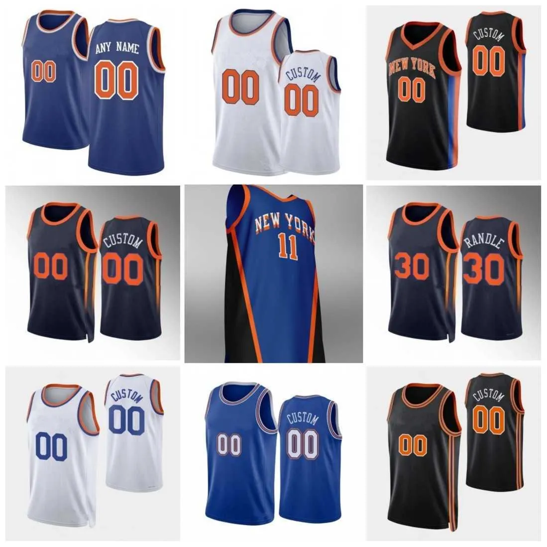 RJ Barrett Jalen Brunson Julius Randle Jersey de basquete New Yorks Obi Toppin Knick Evan Fournier Derrick Rose Immanuel Quickley Mitchell Robinson 2023-24 Cidade