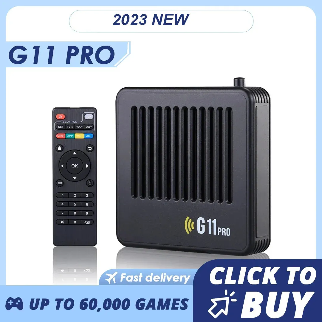 Przenośne gracze gier G11 Pro 4K HD Konsola wideo 2 4G 256 GB kontroler bezprzewodowy EmueC4 3 S905x2 Dual System Family Gamebox Zbudowany w 60000 231007