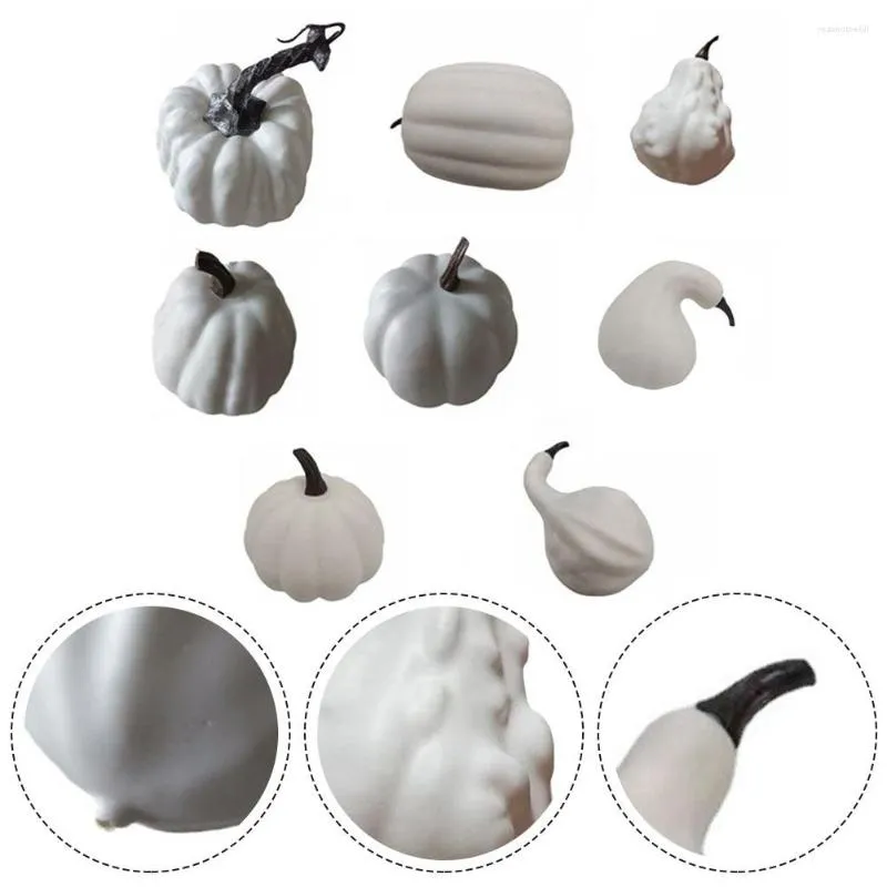 Dekorativa blommor 8st Artificial Pumpkins Decor Foam Pumpkin Harvest för Autumn Fall Wedding Thanksgiving Halloween Table