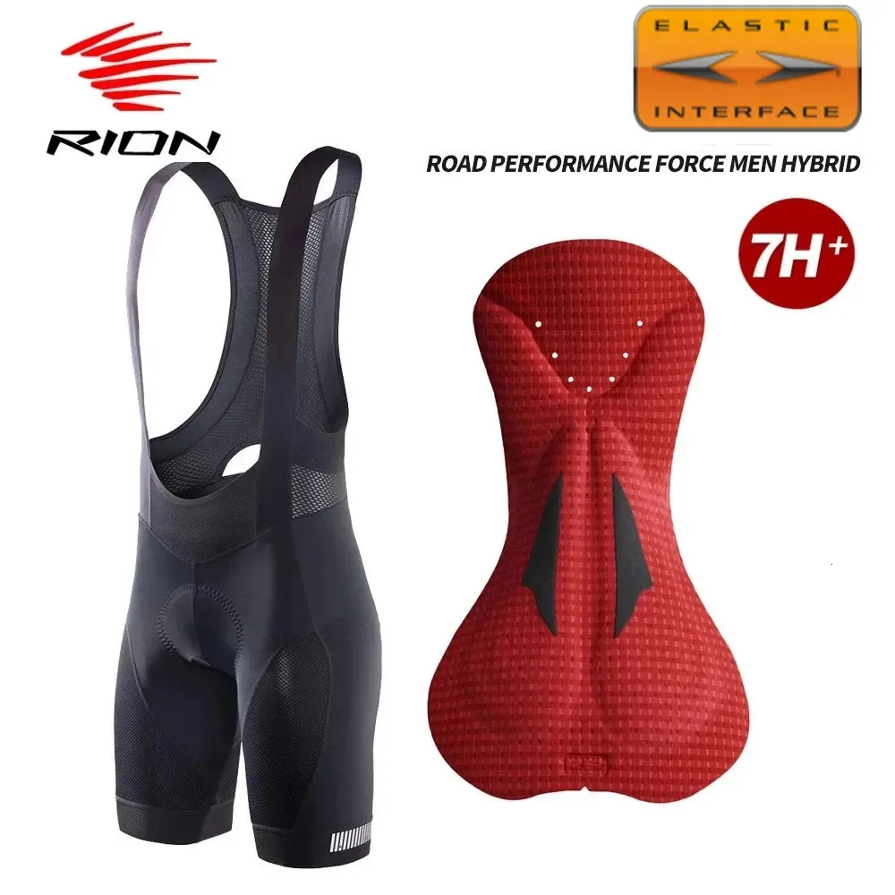 Pantaloncini con bretelle da ciclismo RION Pantaloncini con bretelle da ciclismo Uomo Abbigliamento da ciclismo Imbottito 3D Lunga distanza 7 ore Interfaccia elastica Pro Cuscino MTB Pantaloni Fit 231005