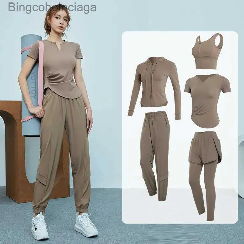 Active Sets Yoga suit for women in summer 2023 new slimming and high-end fitness suit morning running Pilates exercise and fitness setL231007