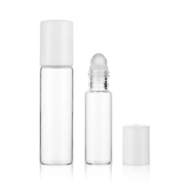 Vide 5 ml 10 ml rouleau de verre transparent sur bouteille en verre Roller Ball cosmétique parfum huile essentielle échantillon bouteilles rechargeables F2077 Bhlvp