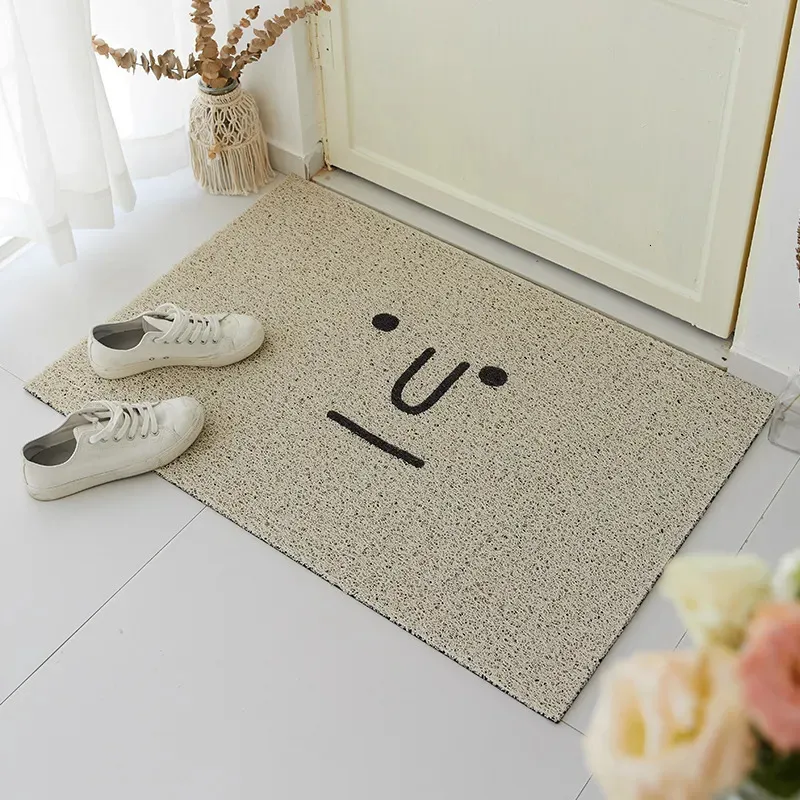 Carpets Anti-Slip PVC Door Mats Carpet Nordic Minimalist Dust Carpets Bathroom Kitchen Mat PVC Silk Loop Entrance Doormat for Hallway 231006