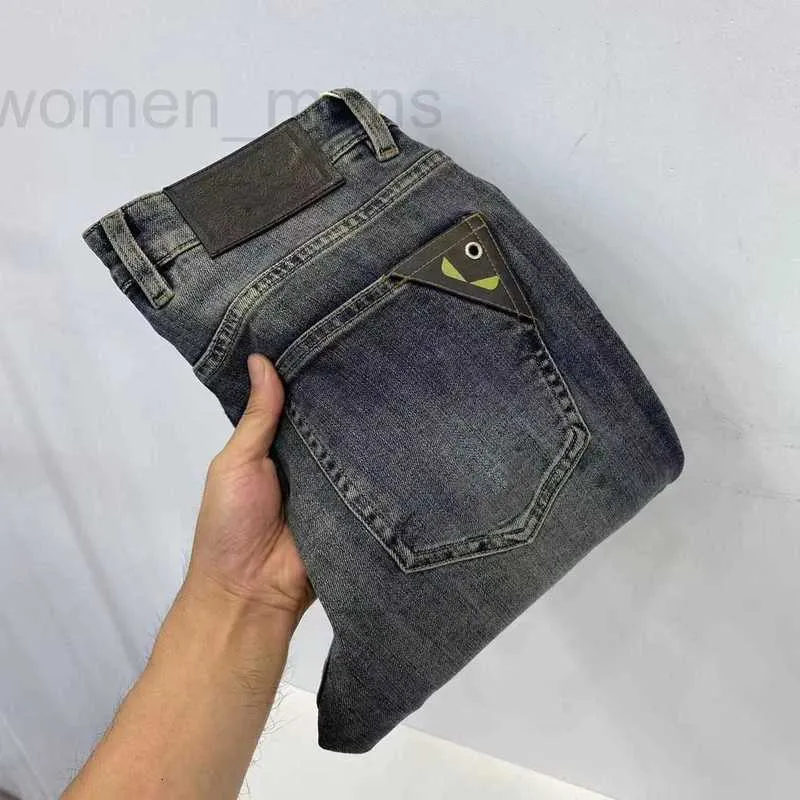 Men's Jeans designer Designer Luxury Gray letter Print Premium Washed top row Patch motorcycle Vintage stretch business pants 1L0K