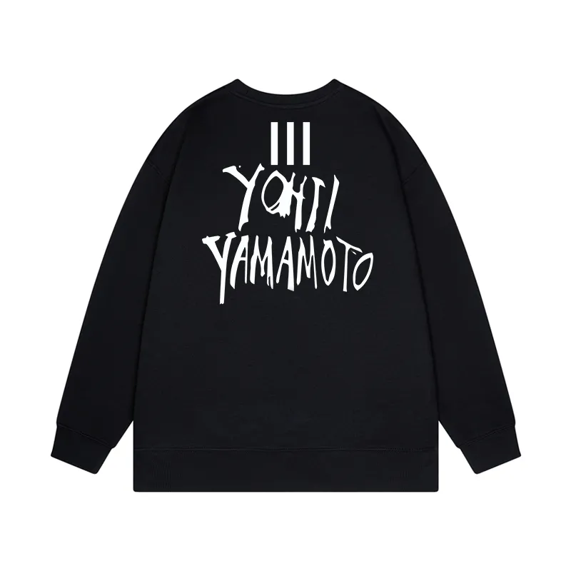 Novo suéter masculino Yamamoto com gola redonda, estampa de arte clássica, tendência, clássico versátil, estilo de casal, capuzes personalizados soltos e descontraídos, pulôver de moda