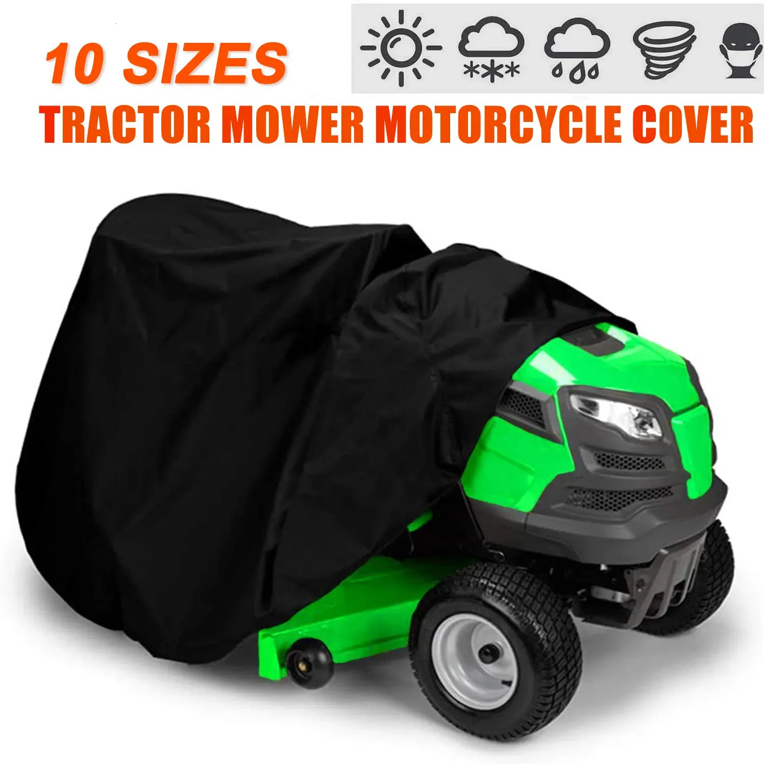 Dust Cover Lawn Mower Cover Waterproof Snowblower Cover Shade UV Protection Tractor Covers For Yard Garden Furniture Motorcycle Quad Bikes 231007