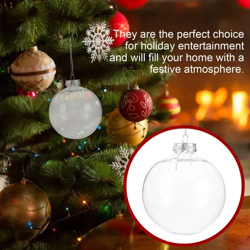 Palle Di Natale Trasparenti, 16 Pezzi Palline Riepite Di Plastica