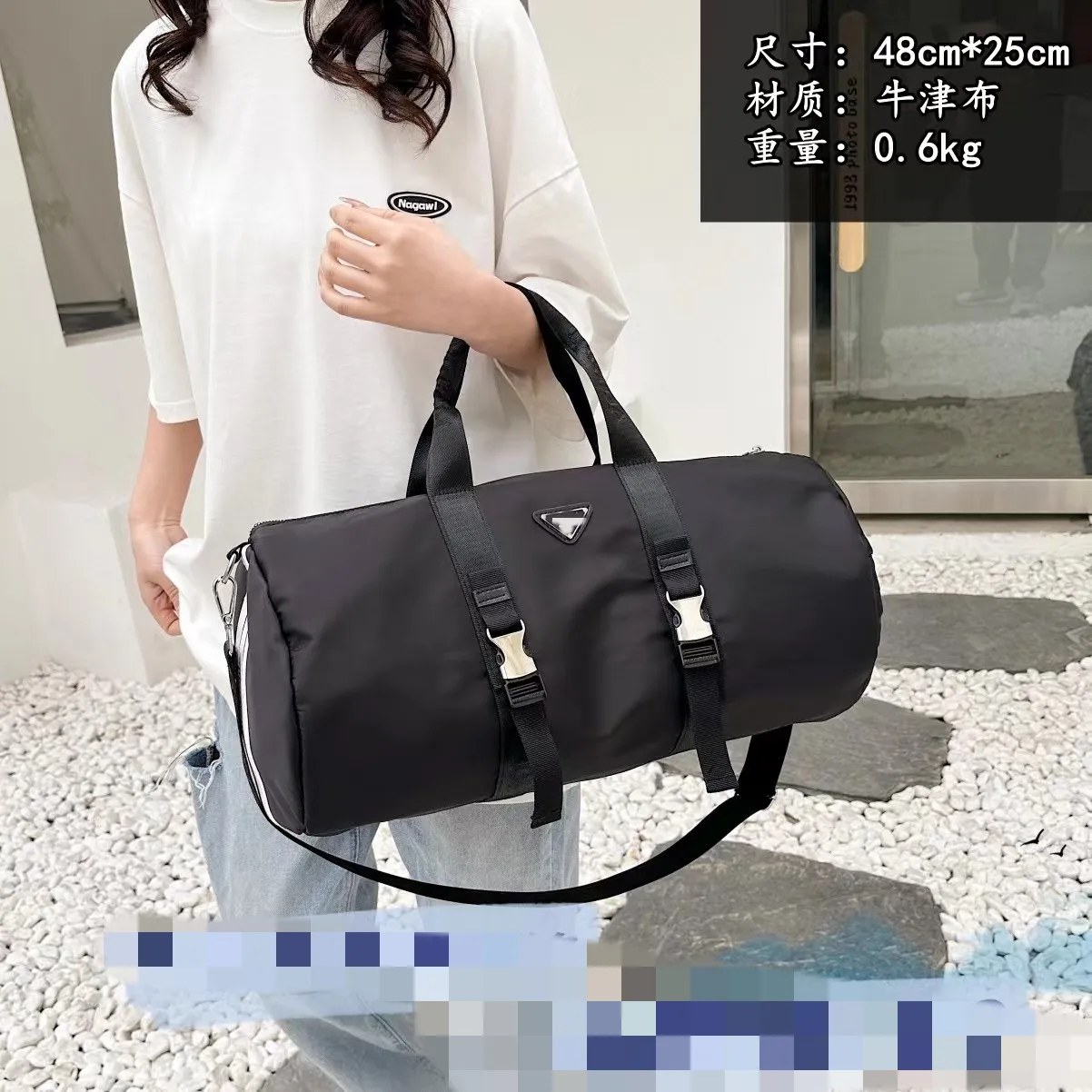 Borsa da viaggio leggera di nuova moda in tessuto impermeabile in nylon può salire a bordo della borsa da viaggio 48*20*25