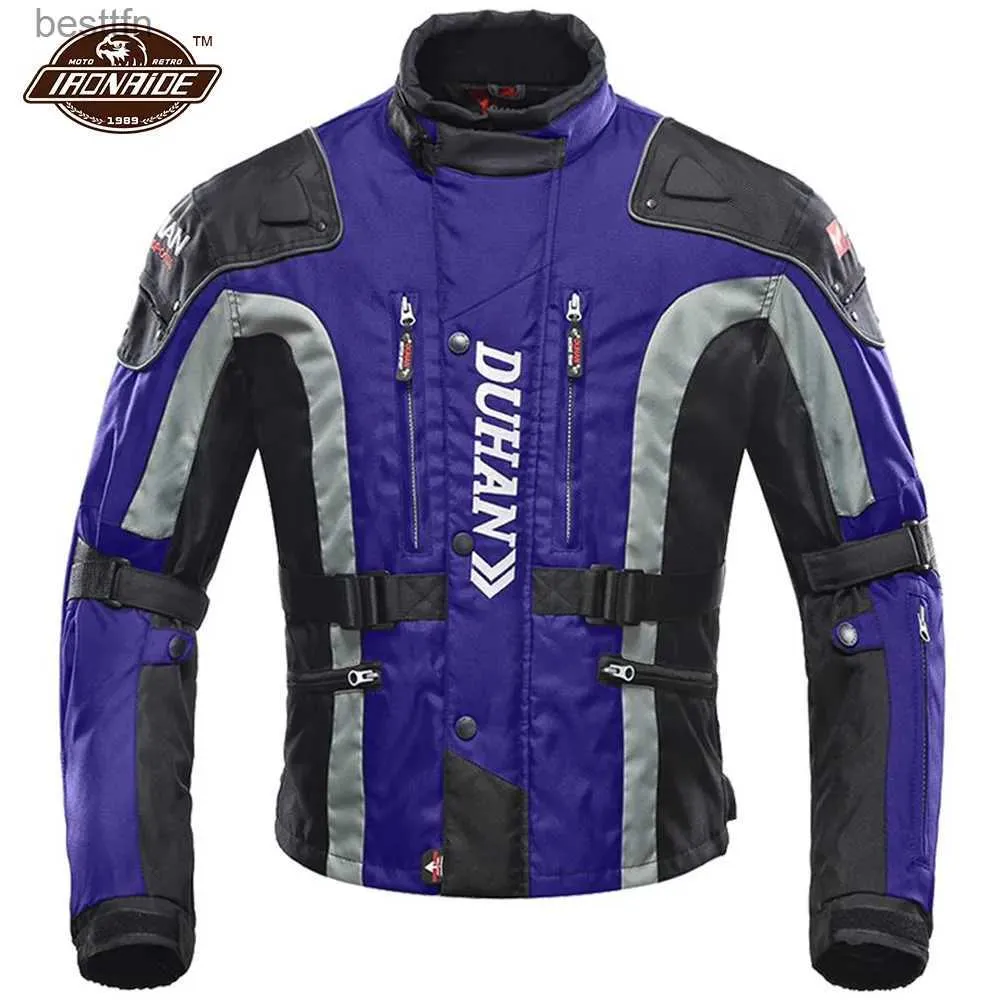 Andra Apparel Duhan Blue Motorcykeljacka Windproect Protective Gear Moto Jacket + Pants Set Biker Motorcykel Ridning Racing Suit For 4 SeasonL231007