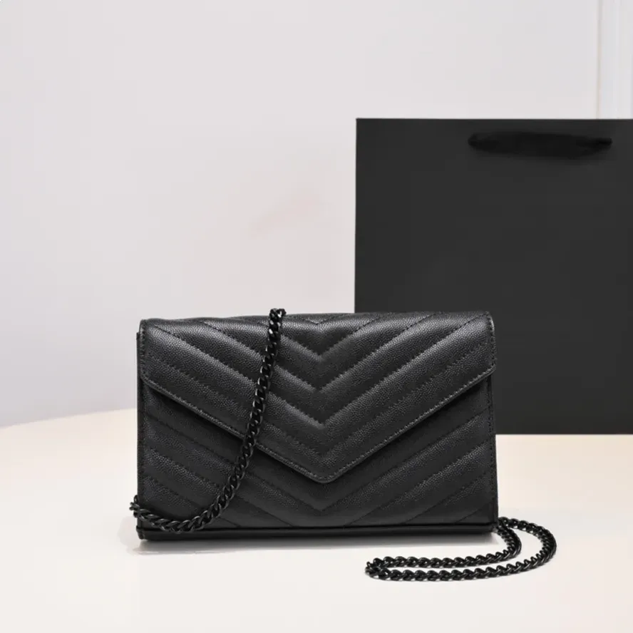 10A designer Shoulder bag chain strap handbag Plaid purses Double letter
