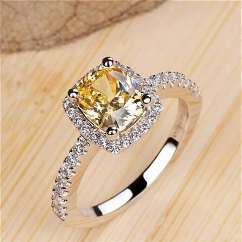 Hele-Sterling Zilveren Ringen Voor Vrouwen Bruids Bruiloft Anelli Trendy Sieraden Engagement Wit Goud Kleur Anillos Mujer292s