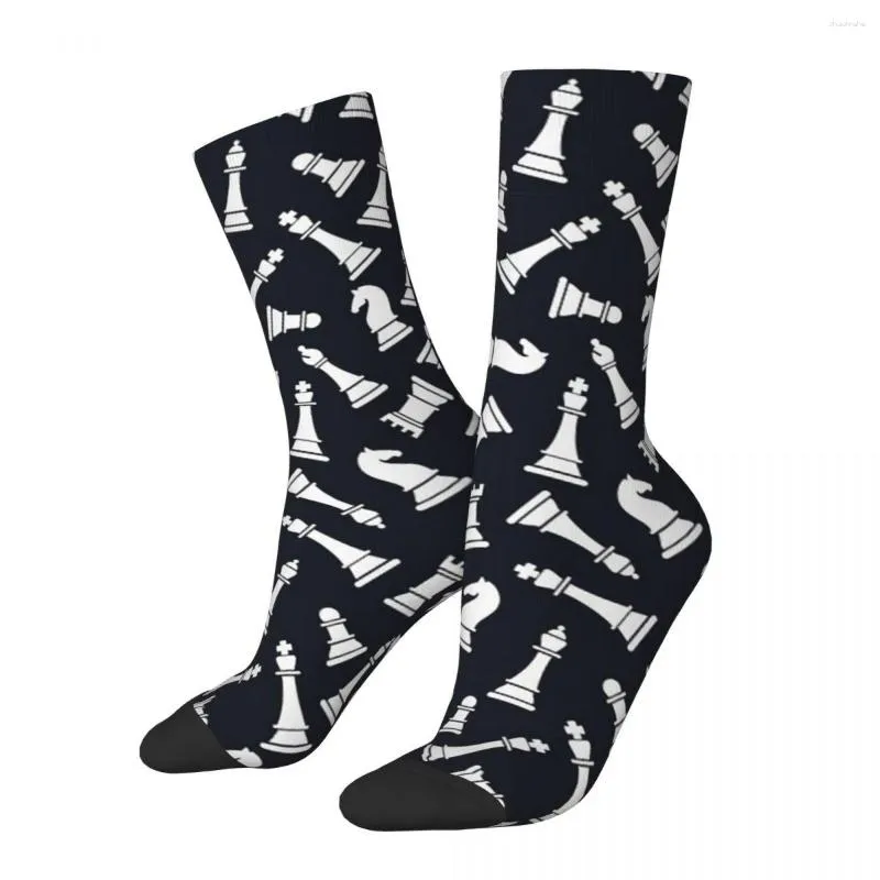 Chaussettes d'échecs Harajuku pour hommes, bas Super doux, accessoires longs toute saison, cadeau d'anniversaire pour hommes et femmes