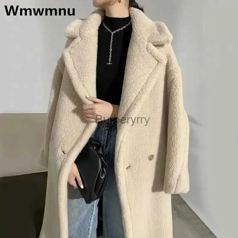 Women's Fur Faux Fur Women's Teddy Long Coats Winter Warm Thicken Plush Jackets Korean Fashion Oversized 85kg Chaquetas Chic Loose Faux Fur OvercoatsL231007