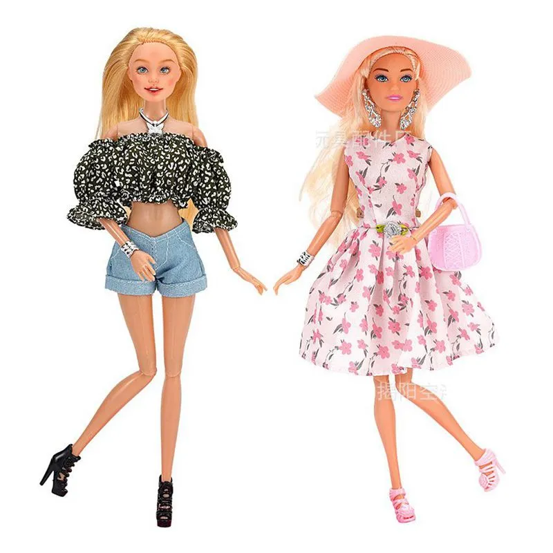 Itens kawaii moda boneca roupas tops shorts crianças brinquedos acessórios de boneca em miniatura 30cm coisa para barbie diy meninas jogo presente