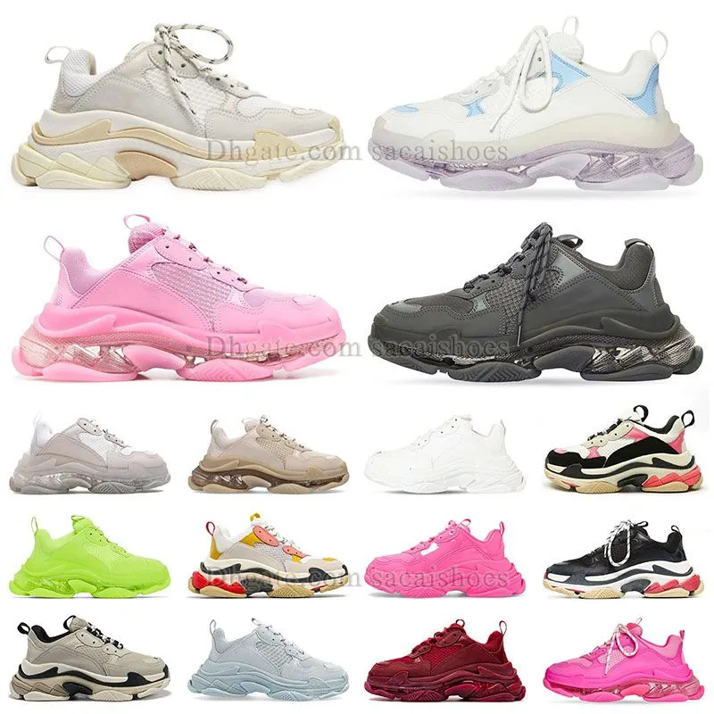 Nieuwste Crystal Bottom 17w Dames Heren Schoenen Old Dad Vintage Beige Platform Trainers triple s Tripler Roze en Wit Zwart Neon Groen Sneaker Designer Platte Sneakers