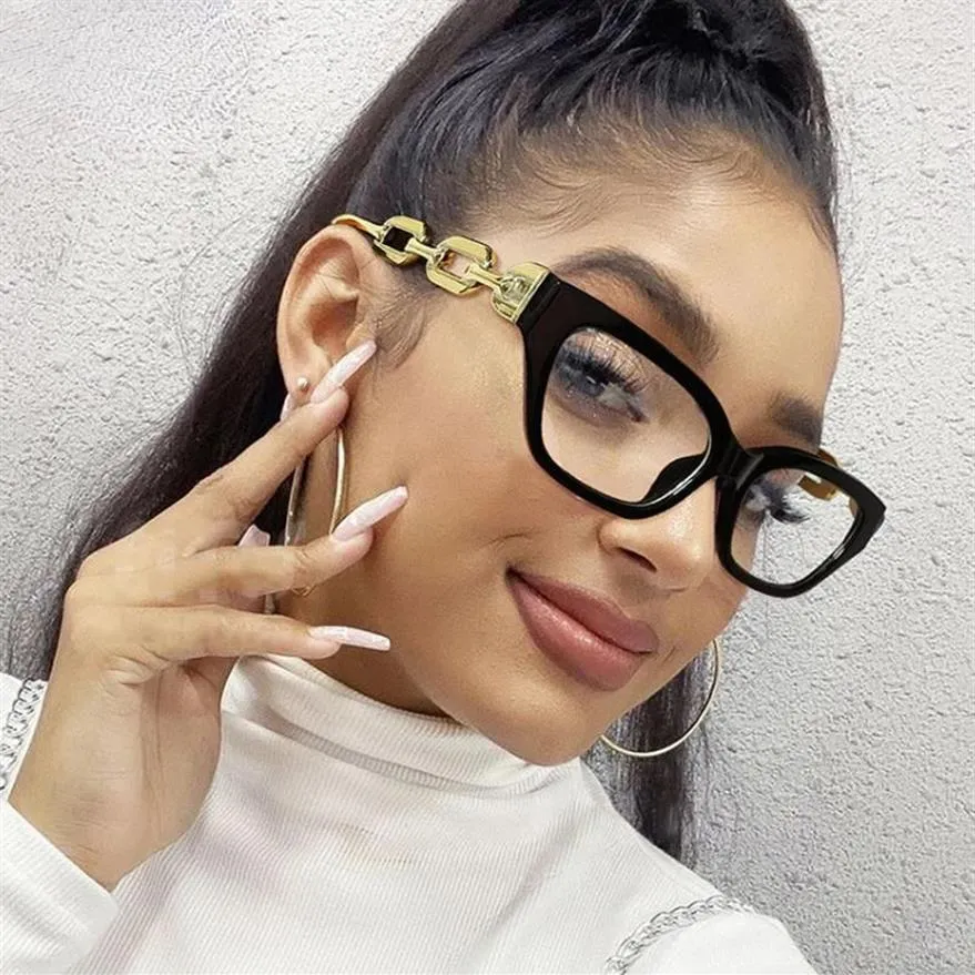 Fashion Sunglasses Frames Sexy Vintage Cat Eye Glasses Frame Women Brand Designer Retro Eyeglasses Female Personality Punk Clear L189T