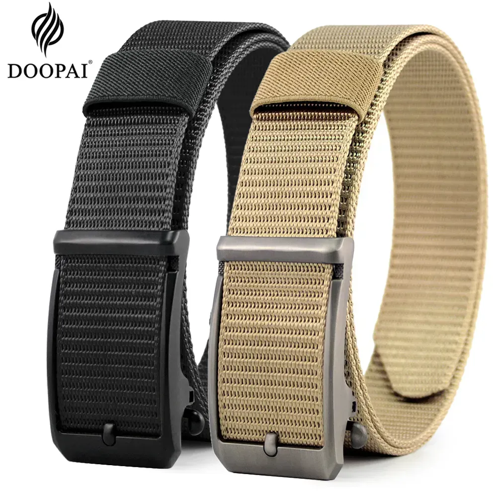 DOOPAI NYLON Automatic Buckle Men حزام أدوات في الهواء الطلق جينز ألوان صلبة Canvas حزام تكتيكي عالي الجودة للرجال