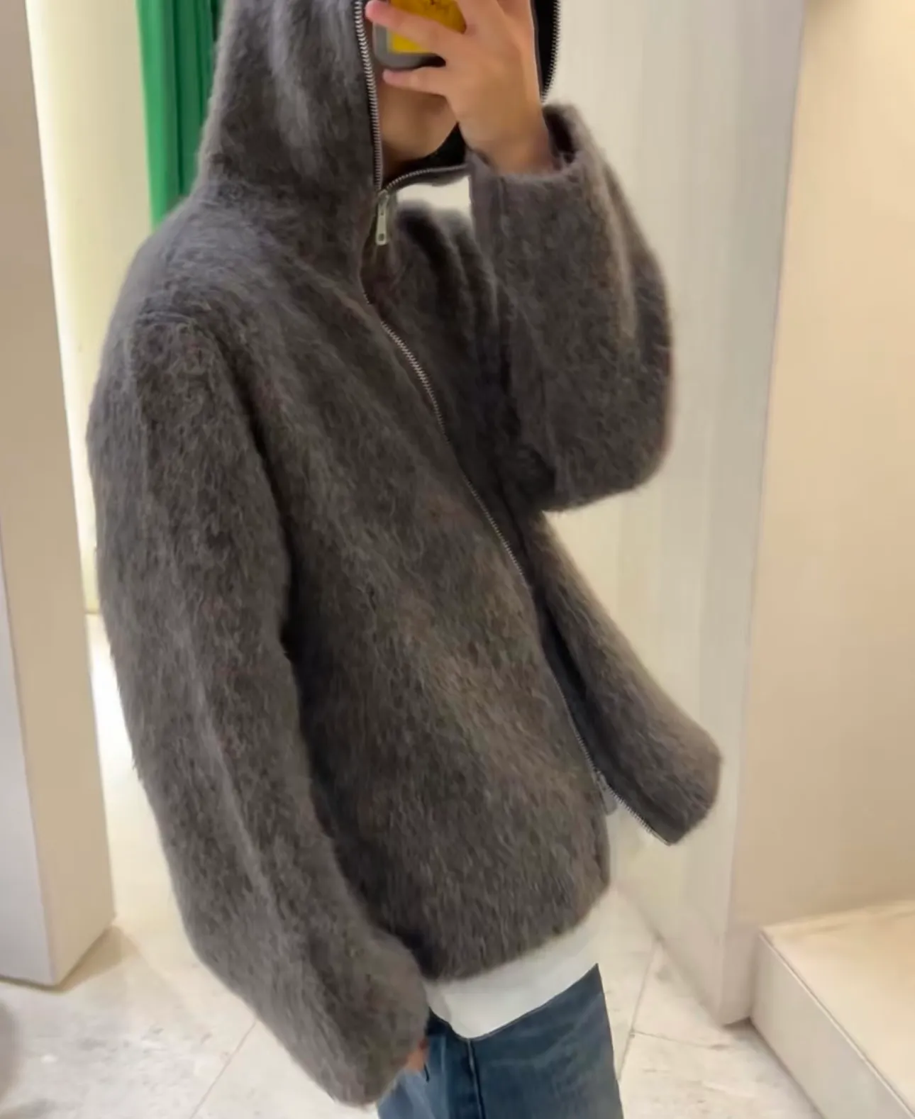 Luxury Grey Mohair Hooded Mohair Sweater Mens Jacket Our Luxury Grey Mohair Hooded Mohair Sweater Mens Jacket Our
