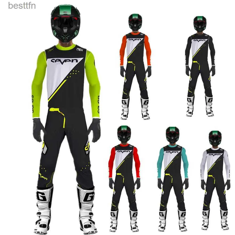 Andra kläder 2023 Seven MX Set Off Road Motorcykel Race Wear Dirt Bike Motocross Gear Set Moto Suitl231007