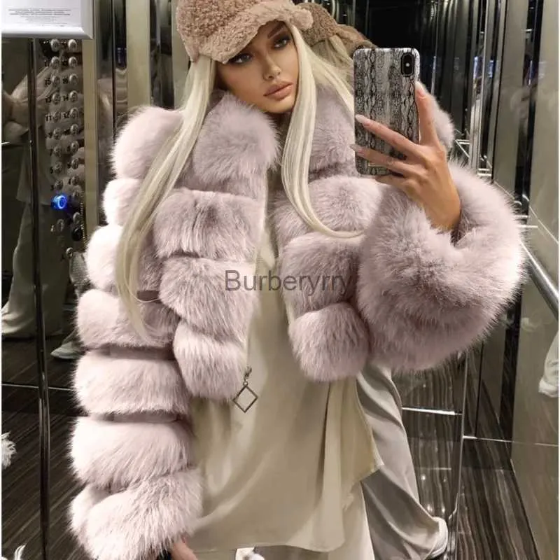 女性の毛皮のフェイクファー2021冬の人工ファッションファーズコートfor faux mink fake fur pelt coat