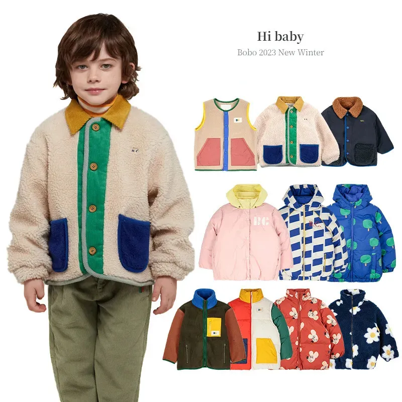 Manteau en duvet pour enfants, veste Bobo d'hiver pour garçons et filles, fermeture éclair épaisse, vêtements multifonctionnels rembourrés pour bébés des deux côtés, pantalons 231007